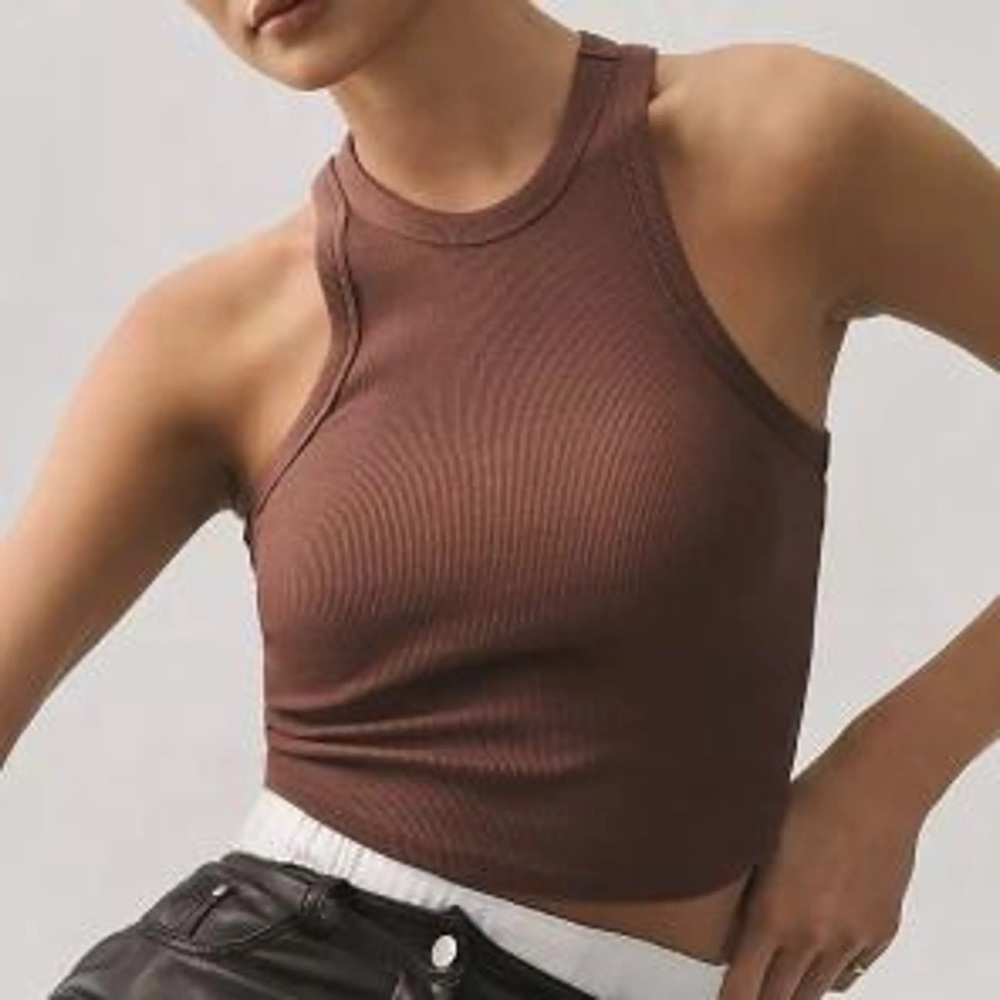 H&M Chocolate Ribbed Tank Top